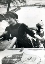 photo of Sonia South on a narrow boat in the 1940s