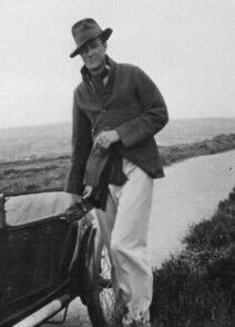 Tom Rolt, on the Brecon Beacons circa 1934, with his first motor car, a 1922 GN Popular